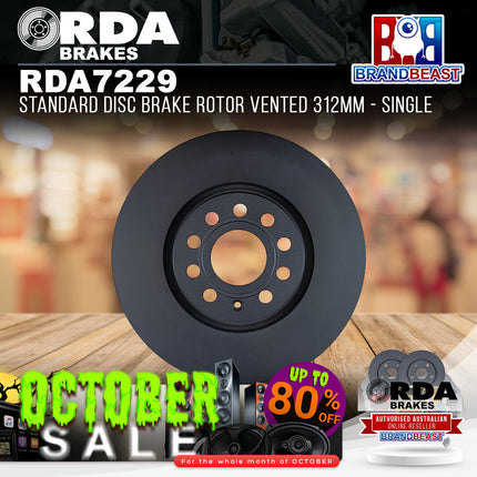 RDA Brakes RDA7229 Standard Disc Brake Rotor Vented 312mm - Single