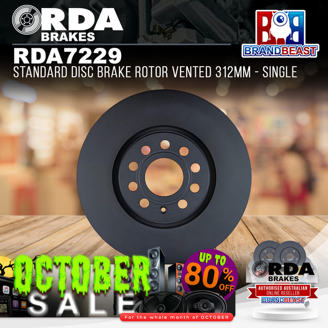 RDA Brakes RDA7229 Standard Disc Brake Rotor Vented 312mm - Single