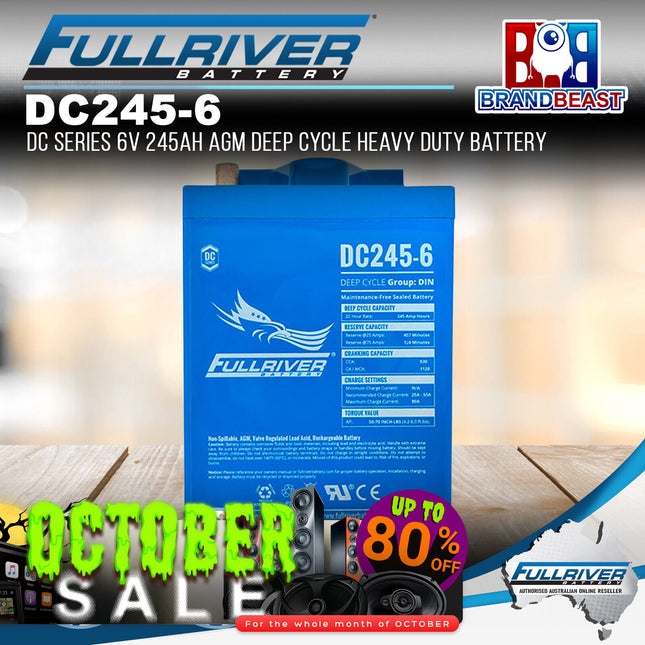 Fullriver DC245-6 DC Series 6V 245Ah AGM Deep Cycle Heavy Duty Battery