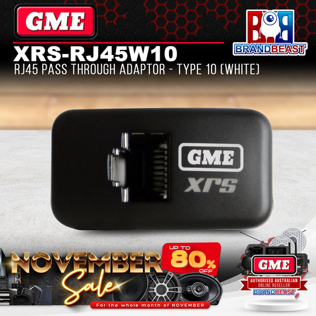 GME XRS-RJ45W10 RJ45 Pass Through Adaptor - Type 10 (White)