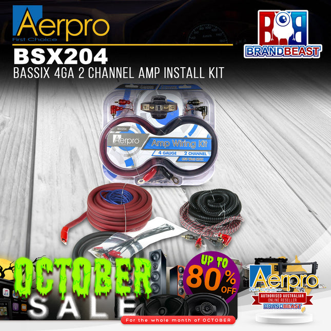 Aerpro BSX204 BASSIX 4GA 2-Channel Amplifier Install Kit