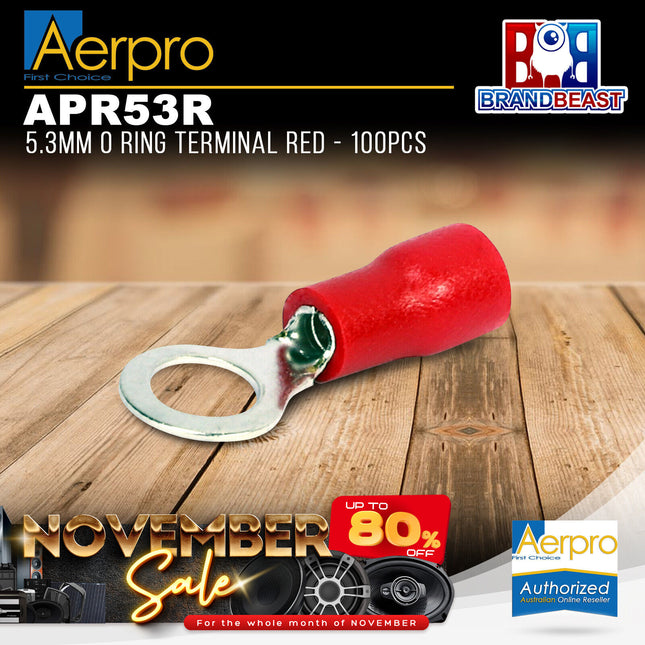 Aerpro APR53R 5.3mm O Ring Terminal Red - 100pcs