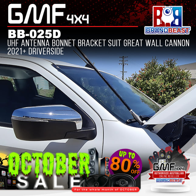GMF4x4 BB-025D UHF Antenna Bonnet Bracket Suit Great Wall Cannon 2021+ DriverSide