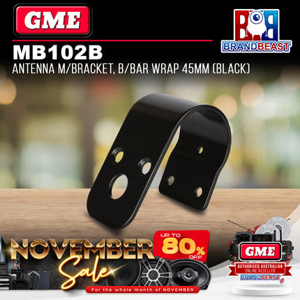 GME MB102B Antenna Mounting Bracket Bull Bar Wrap 45mm Black