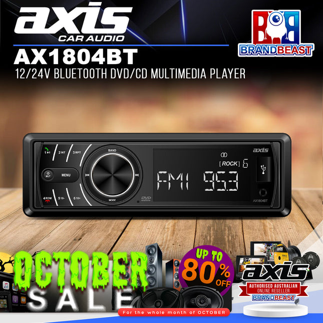 Axis AX1804BT 12/24V Bluetooth DVD/CD Multimedia Player