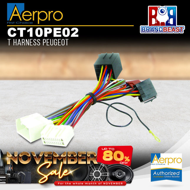 Aerpro CT10PE02 T-Harness to Suit Peugeot