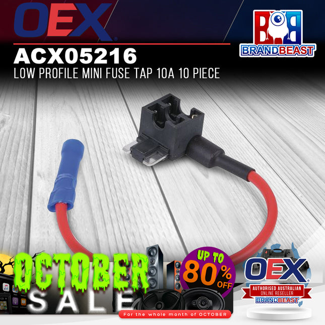 OEX ACX05216 Low Profile Mini Fuse Tap 10A 10 Piece