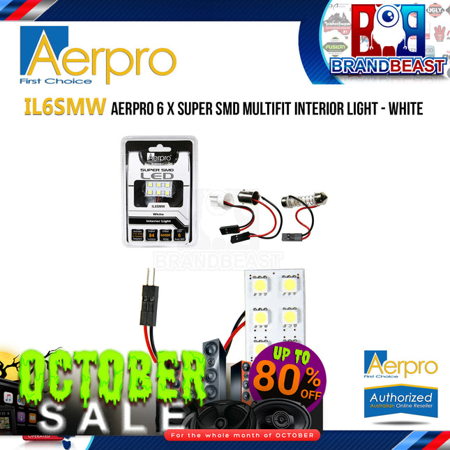 Aerpro Il6Smw 6 X Super Smd Multifit Interior Light - White