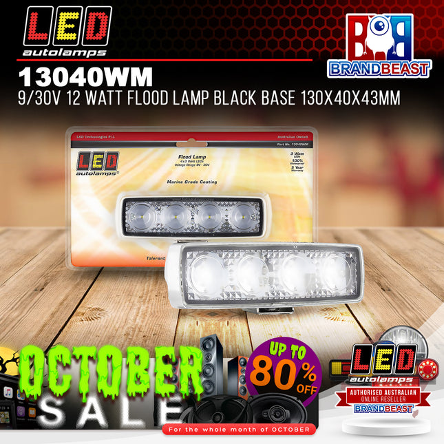 LED Autolamps 13040WM LED Work Lamp 12W Fld Beam 9-30V