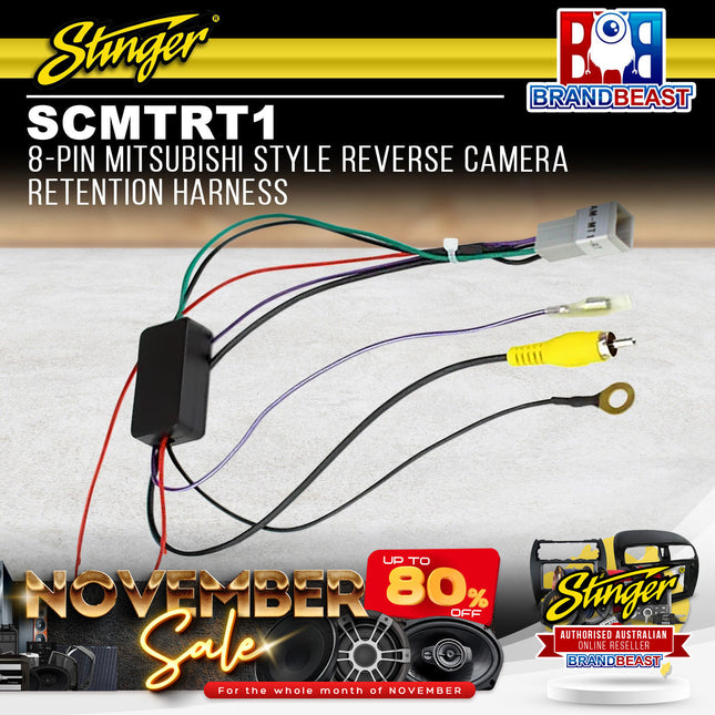 Stinger SCMTRT1 8-Pin Reverse Camera Retention Harness To Suit Mitsubishi