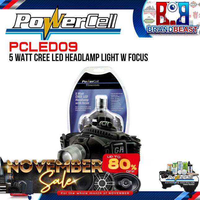 Powercell PCLED09 5 Watt Cree LED Headlamp Light with Focus