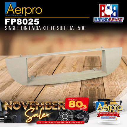 Aerpro FP8025 Single DIN Beige Facia Kit Suit Fiat 500 2008 - 2014