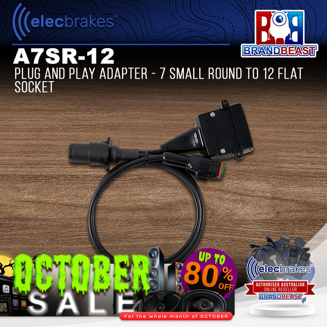 Elecbrakes A 7SR-12 Plug and Play Adapter - 7 Small Round to 12 Flat Socket