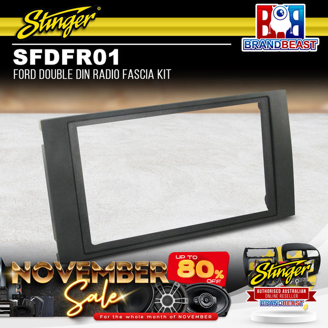 Stinger SFDFR01 Double DIN Radio Fascia Kit To Suit Ford Fiesta/Kuga 2006-2013