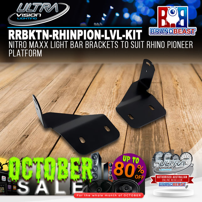 Ultra Vision Lighting RRBKTN-RHINPION-LVL-KIT Nitro Maxx Light Bar Brackets to suit Rhino Pioneer Platform