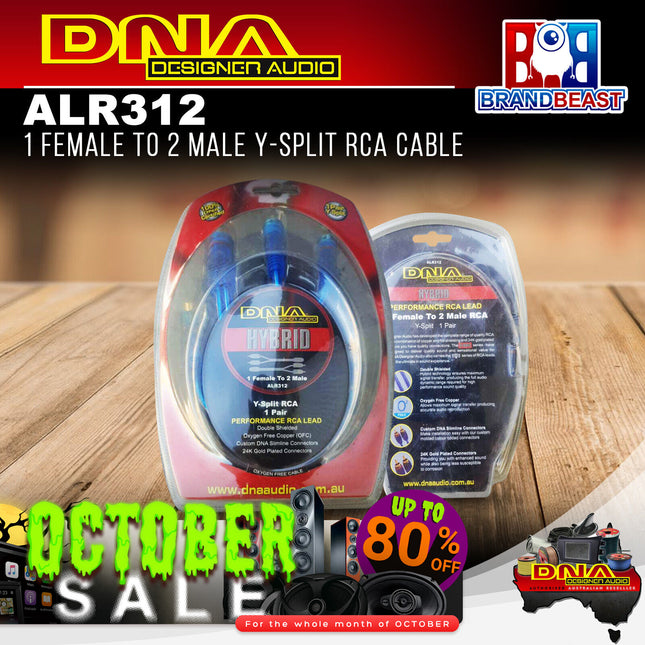 DNA ALR312 1 Female To 2 Male Y-Split RCA Cable