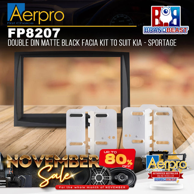 Aerpro FP8207 Double DIN Matte Black Facia Kit Suit Kia Sportage QL 2015 - 2018