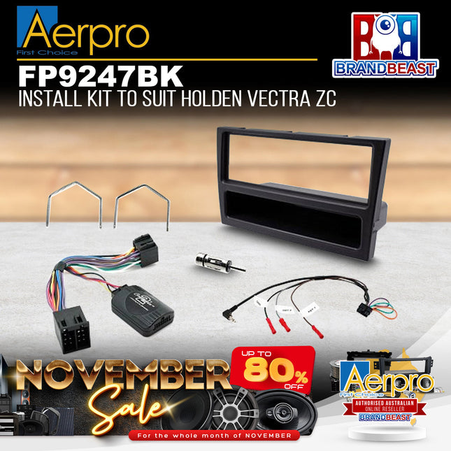Aerpro FP9247BK Single DIN Install Kit to Suit Holden Vectra ZC