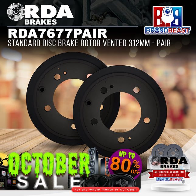 RDA Brakes RDA7677 Standard Disc Brake Rotor Vented 312mm - Pair