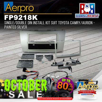 Aerpro FP9218K Single/Double DIN Install Kit Suit Toyota Camry/Aurion - Silver