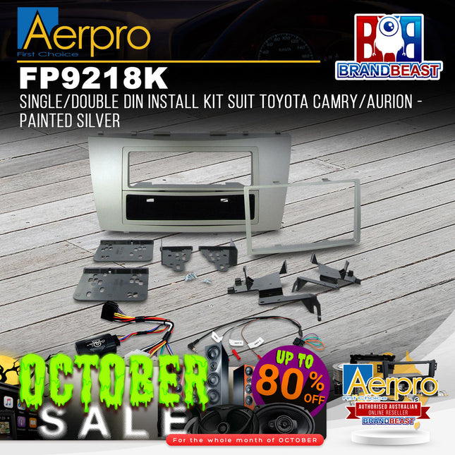 Aerpro FP9218K Single/Double DIN Install Kit Suit Toyota Camry/Aurion - Silver