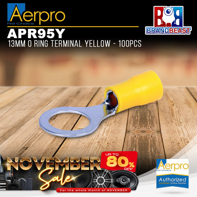 Aerpro APR95Y 13mm O Ring Terminal Yellow - 100pcs