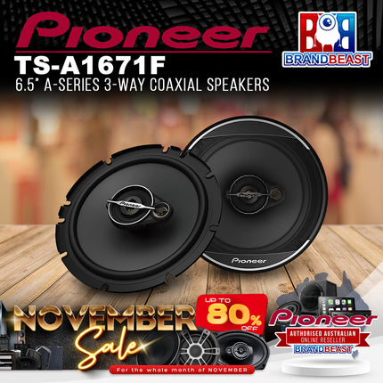 Pioneer TS-A1671F 6.5" A-Series 3-Way Coaxial Speakers