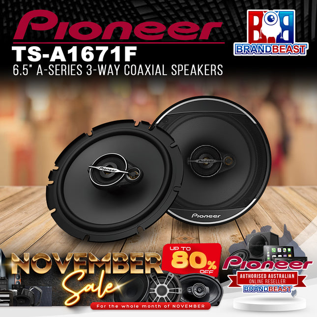 Pioneer TS-A1671F 6.5" A-Series 3-Way Coaxial Speakers