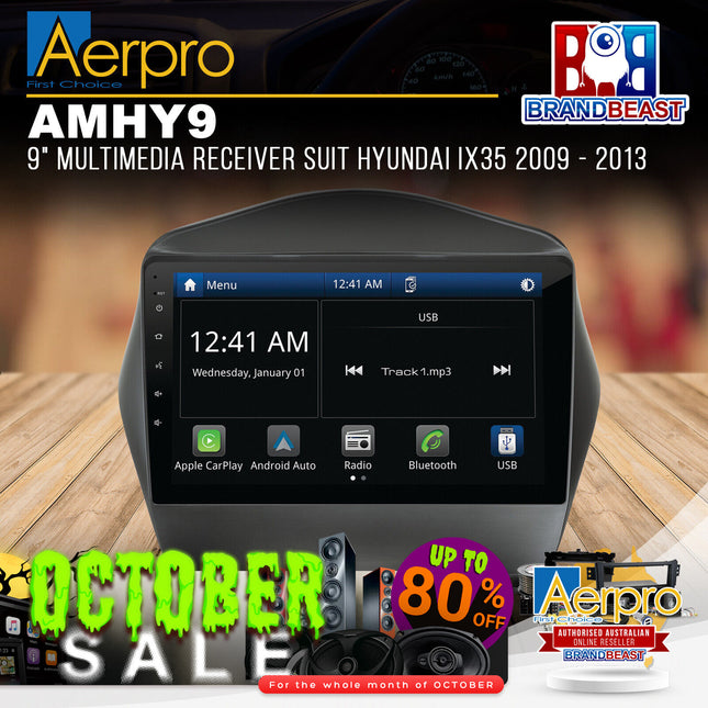 Aerpro AMHY9 9" Multimedia Receiver Suit Hyundai iX35 2009 - 2013