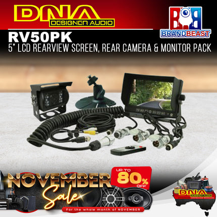 DNA RV50PK 5" 3-Channel LCD Rearview Screen & CCD Camera Pack