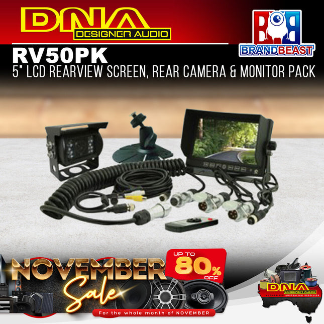 DNA RV50PK 5" 3-Channel LCD Rearview Screen & CCD Camera Pack