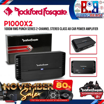 Rockford Fosgate P1000X2 Punch 1,000 Watt 2-Channel Amplifier