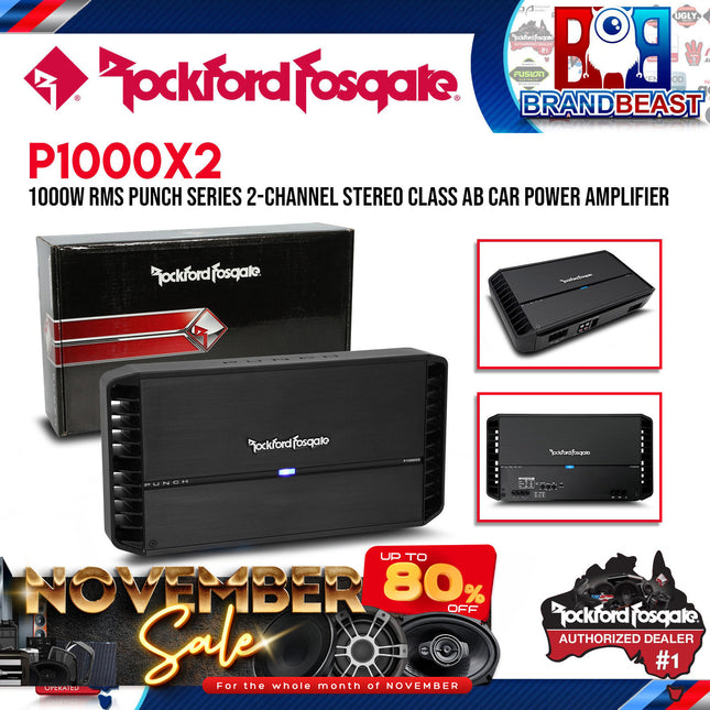 Rockford Fosgate P1000X2 Punch 1,000 Watt 2-Channel Amplifier