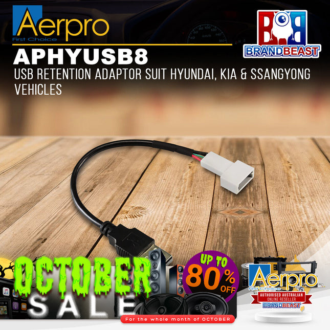 Aerpro APHYUSB8 USB Retention Adaptor Suit Hyundai, Kia & SsangYong Vehicles