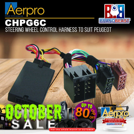 Aerpro CHPG6C Steering Wheel Control Harness Suit Peugeot 307/406/206/Partner