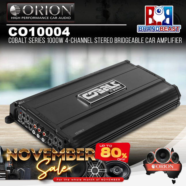 Orion CO10004 Cobalt Series 1000W 4-Channel Stereo Bridgeable Car Amplifier