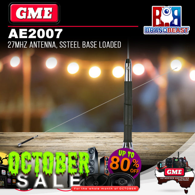 GME AE2007 27mHz Antenna Stainless Steel Base Loaded