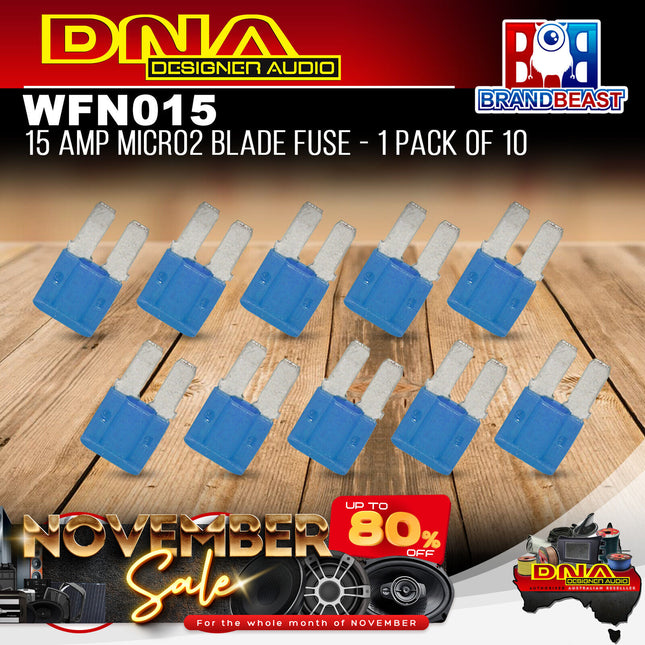 DNA WFN015 15 Amp Micro2 Fuse - 1 Pack Of 10