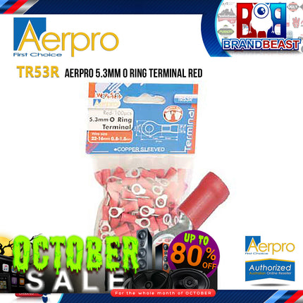 Aerpro TR53R 5.3mm Red O Ring Terminals
