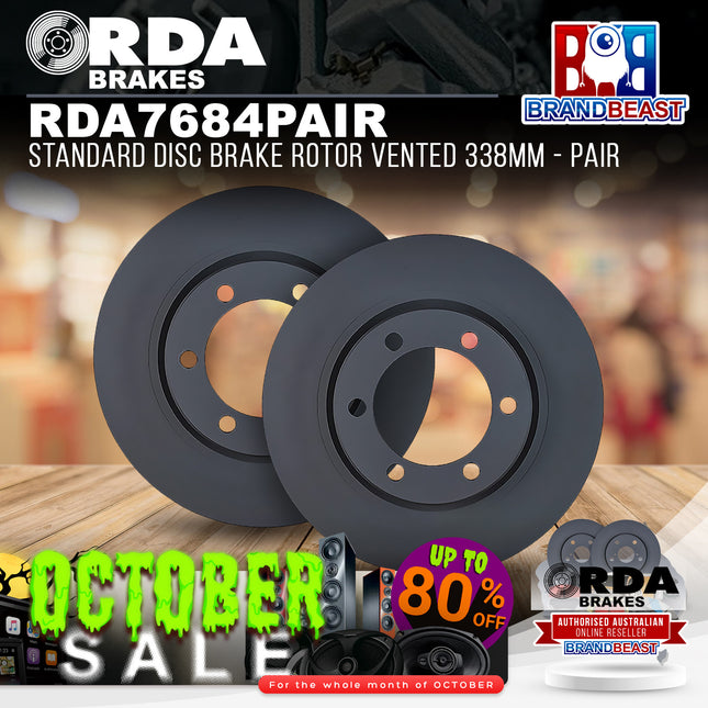 RDA Brakes RDA7684 Standard Disc Brake Rotor Vented 338mm - Pair