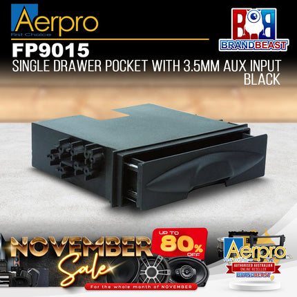 Aerpro FP9015 Single Drawer Pocket With 3.5mm AUX Input - Black