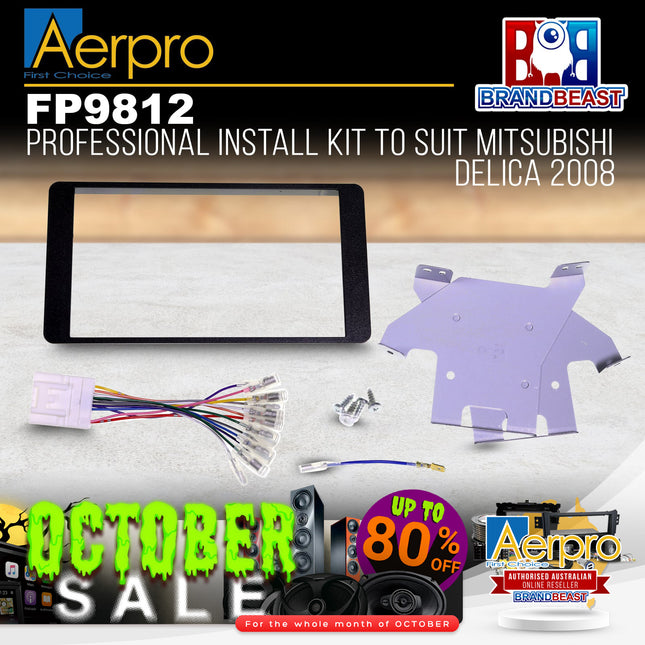 Aerpro FP9812 Kanatechs 2DIN Install Kit Suit Mitsubishi Delica 2008 - 2019