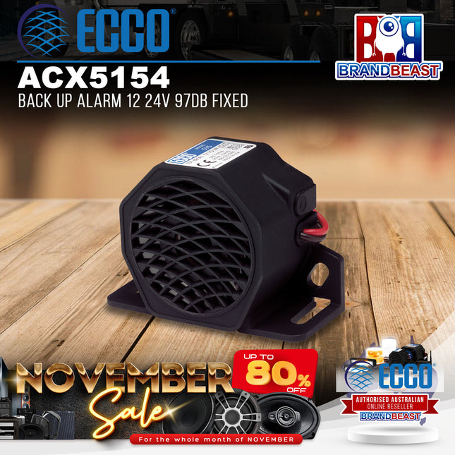 Ecco ACX5154 Back Up Alarm 12 or 24V 97Db Fixed