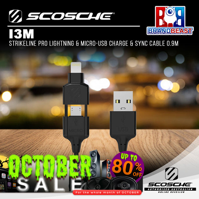 Scosche i3M StrikeLine Pro Lightning & Micro-USB Charge and Sync Cable 0.9m