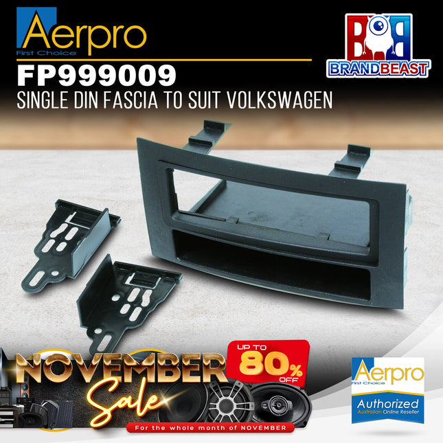 Aerpro FP999009 Single DIN Black Facia Kit Suit Volkswagen Touareg 2004 - 2010