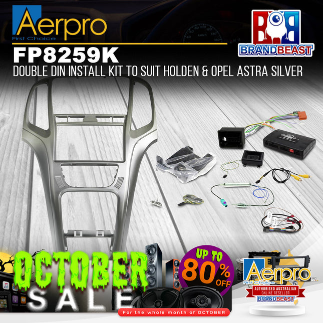 Aerpro FP8259K Double DIN Install Kit Suit Holden & Opel Astra - Platinum Silver