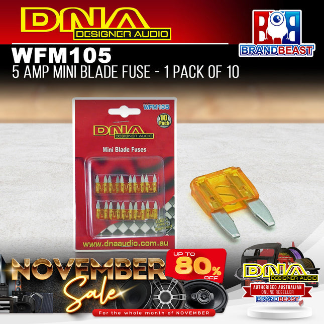 DNA WFM105 5 Amp Mini Blade Fuse - 1 Pack Of 10