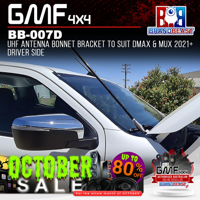 GMF4x4 BB-007D UHF Antenna Bonnet Bracket To Suit DMAX & MUX 2021+ Driver Side