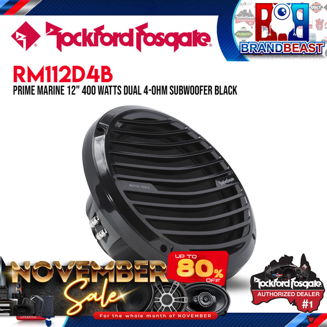 Rockford Fosgate RM112D4B Prime 12" Dual 4-Ohm Subwoofer - Black
