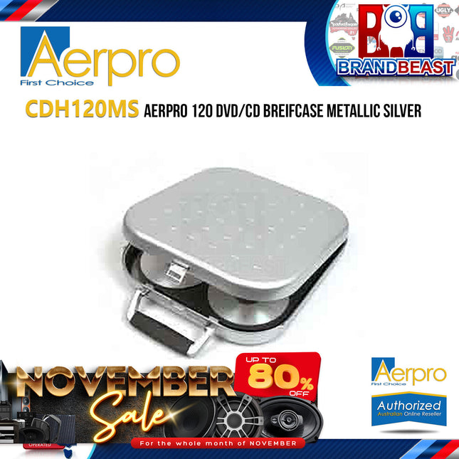 Aerpro CDH120MS Metallic Silver DVD/CD Briefcase